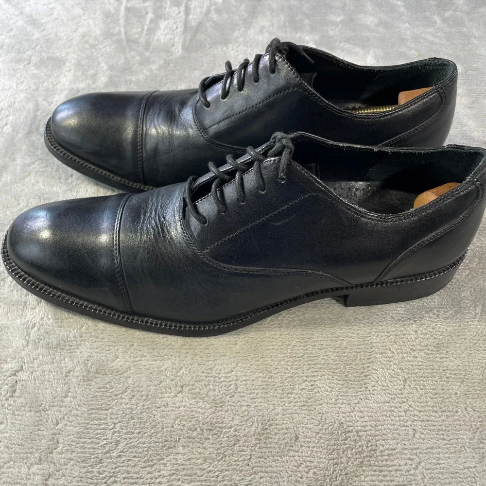 Cole Haan Oxford Dress‎ Shoes Mens 10 Black Leather Cap Toe Office Casual Career